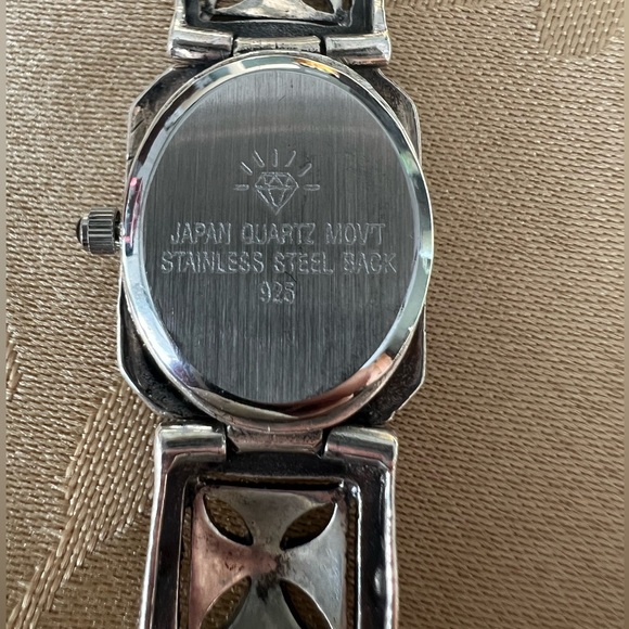 Vintage Art Deco Marcasite DBJ Sterling .925 Tank Watch with New Battery - Picture 14 of 15